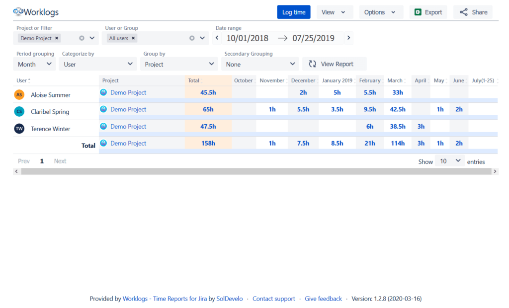 How to log time with Worklogs - Time Reports for Jira