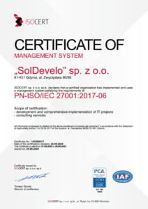 ISO cert 27001-2017 do 2023