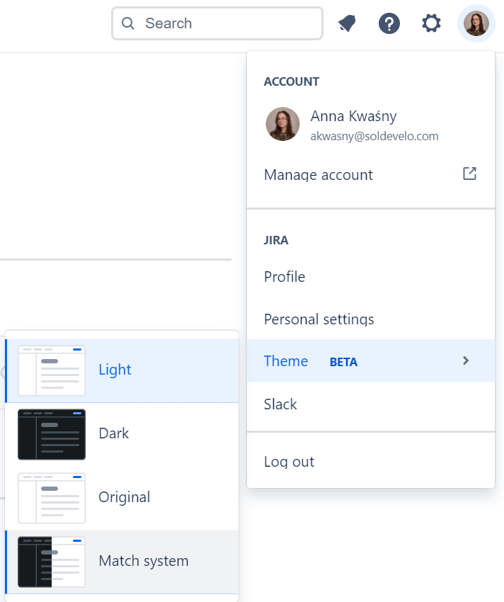 jira dark mode